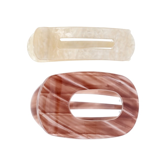 Time and Tru Women's Hair Claw Clips, 2-Pack, Ivory