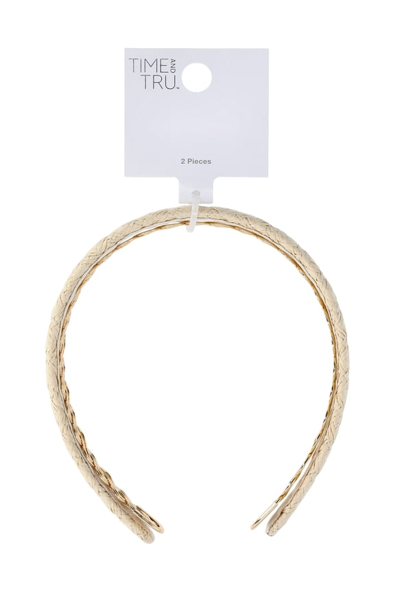 Women's Woven and Goldtone Headband, 2-Pack
