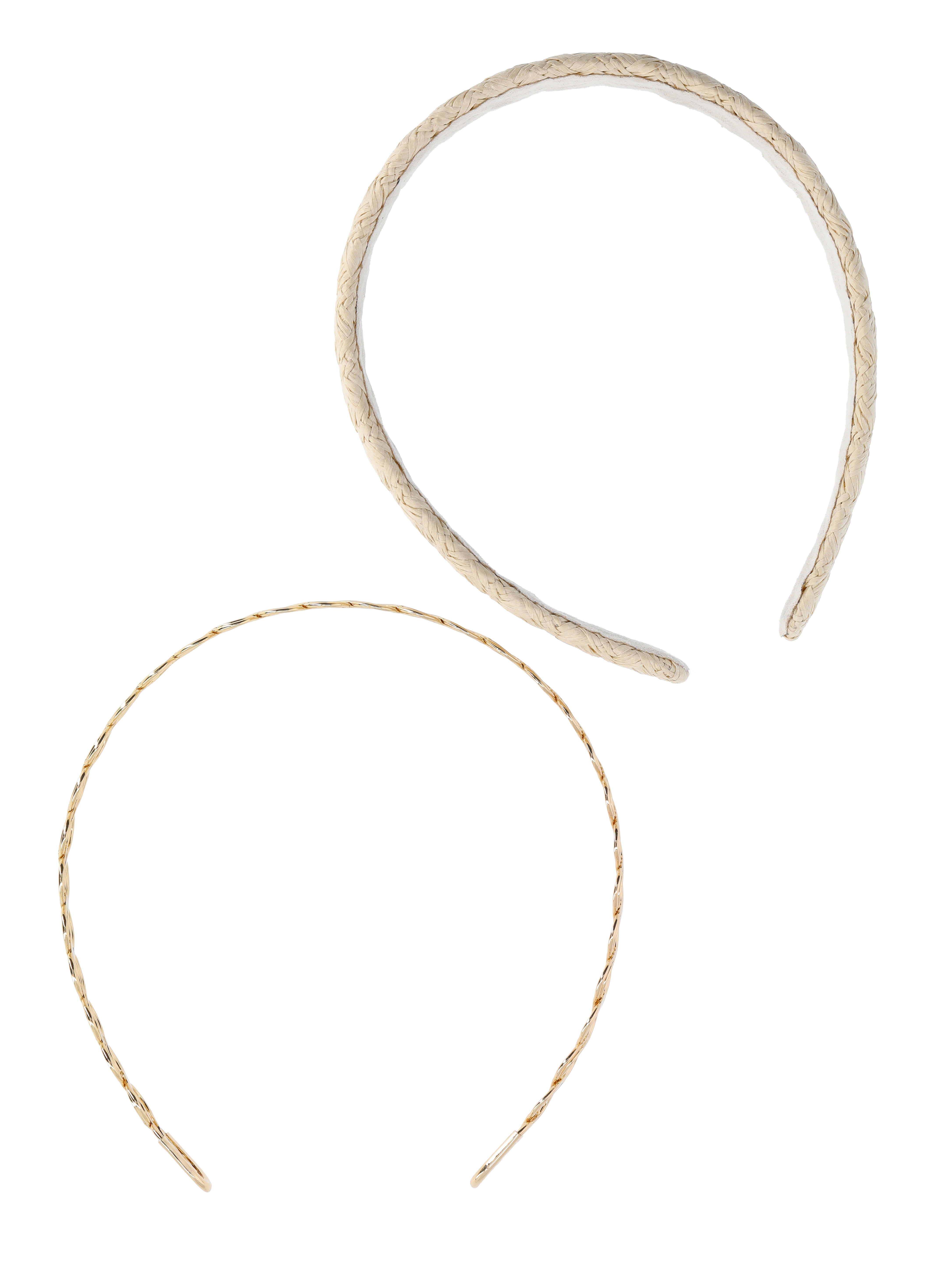 Time and Tru Women's Woven and Goldtone Headband, 2-Pack