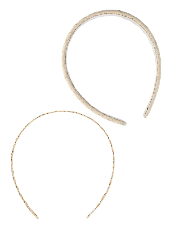 Women's Woven and Goldtone Headband, 2-Pack