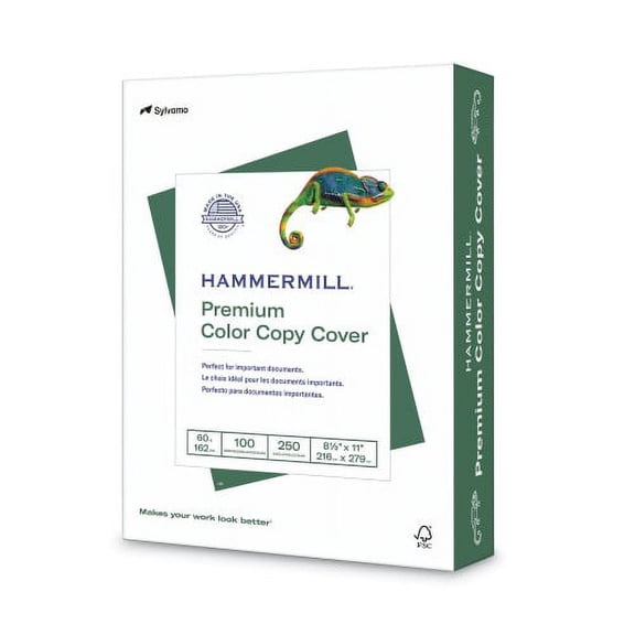 2PK Hammermill Premium Color Copy Cover, 100 Bright, 60lb, 8.5 x 11, 250/Pack (122549)
