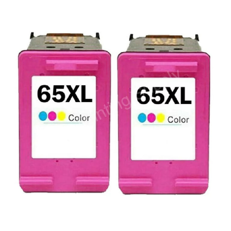 2PK High-Yield Tri-Color Ink Cartridges for HP 65XL 65