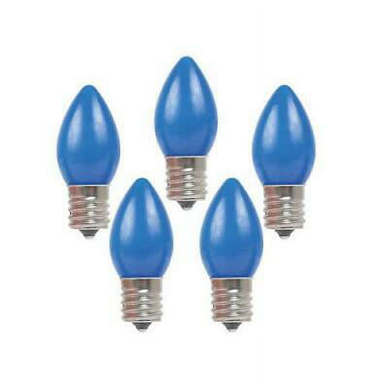 2PK Holiday Bright Lights C7 25 count Blue Christmas Light Bulbs 5W