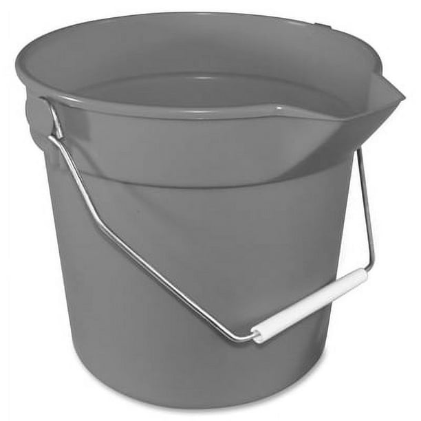 Deluxe Heavy-Duty Bucket, 10 qt, Polypropylene, Gray, 10.63 Deluxe Heavy-Duty Bucket, 10 qt, Polypropylene, Gray, 10.63