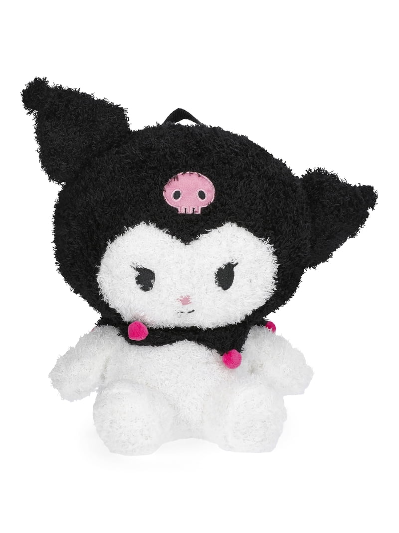 black hello kitty plush backpack Hello Kitty and Friends Girls 12.5” Kuromi Plush Backpack, Black