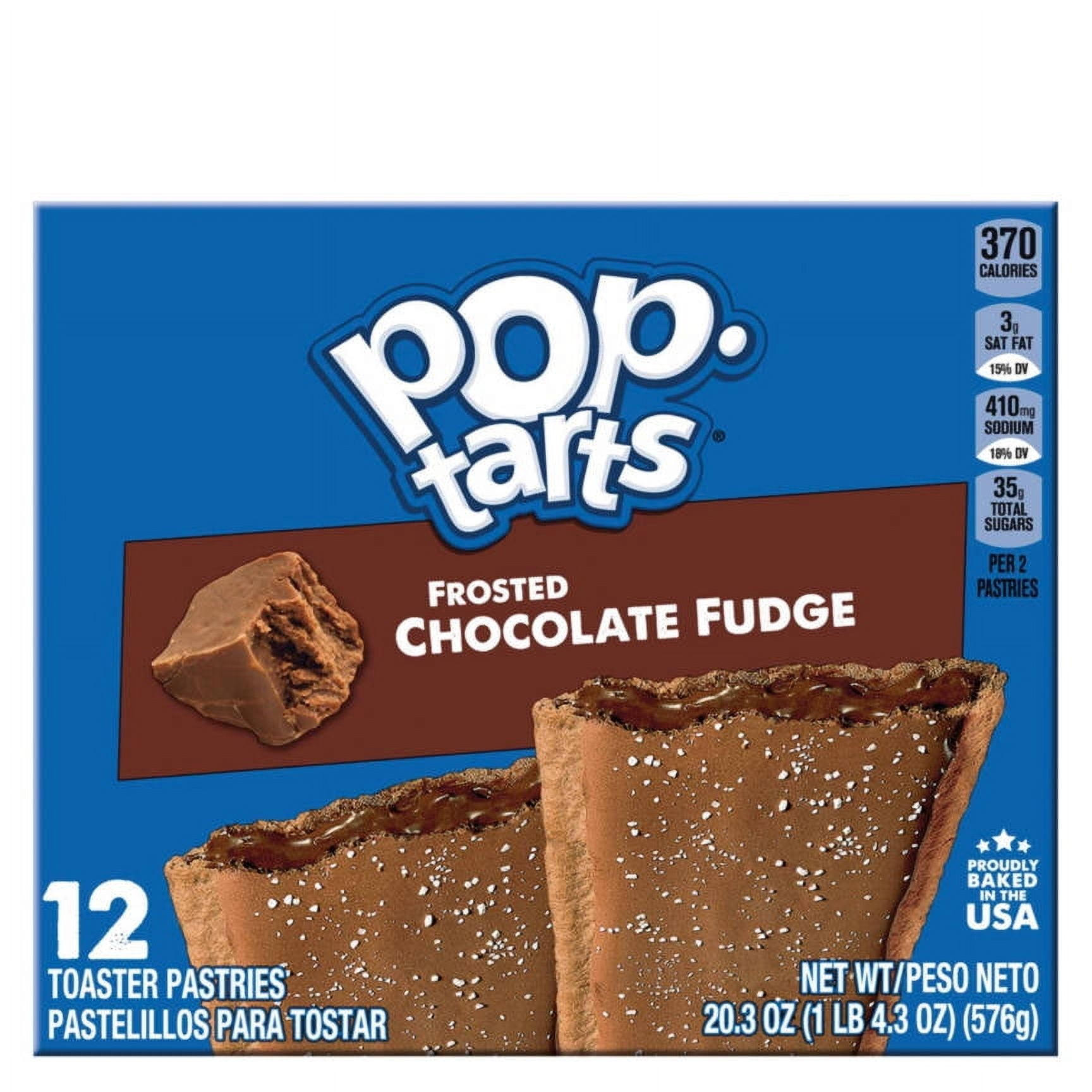 2PK - Kellogg's Frosted Chocolate Fudge Pop Tarts Toaster Pastries, 12 count