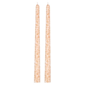 My Texas House Fall Harvest Leaves 11" Taper Candles, Brown and White, 2 Count