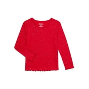 365 Kids From Garanimals Girls Graphic Tee with Lettuce Edge, 2-Pack