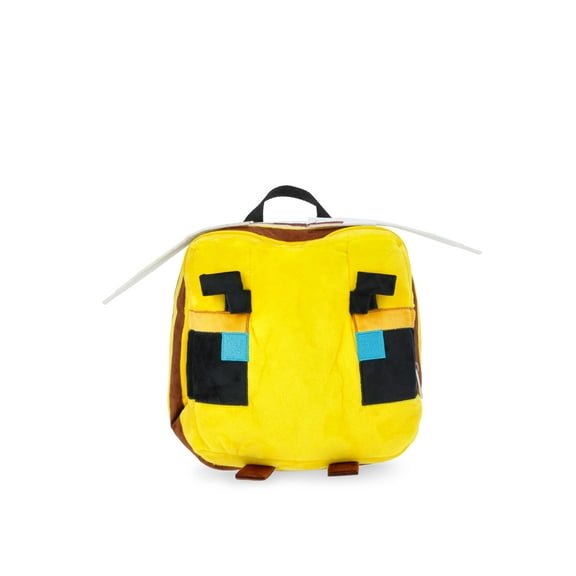 Minecraft Boys Bee Plush Backpack, 12.5" Yellow