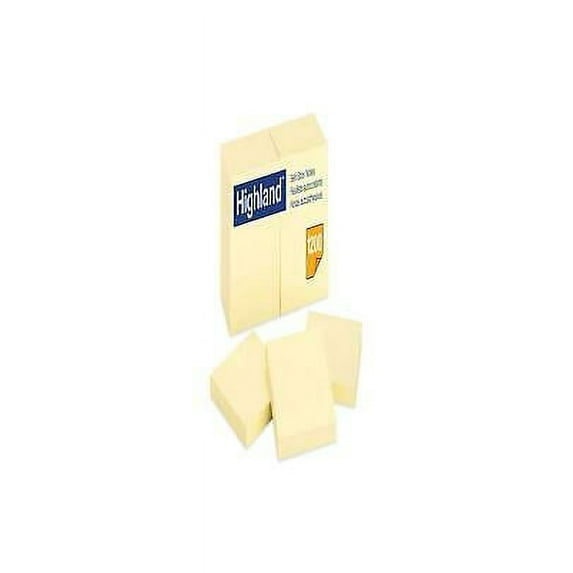 2PK MMM6549YW Self-Stick Notes, 3 x 3, Yellow, 100-Sheet, 12/Pack