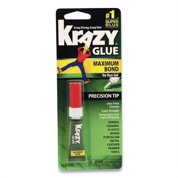 2PK Maximum Bond Krazy Glue, Precision Tip, 0.14 oz, Dries Clear (KG48448MR)