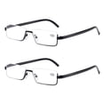 thumbnail image 1 of 2PK Men's Half Metal Frame Reading Glasses Blue Light Readers for Small Head Face, 1 of 9