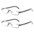 thumbnail image 1 of 2 pair Men Half Metal Frame Reading Glasses Blue Light Readers for Small Head Face, 1 of 6