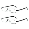 thumbnail image 1 of 2PK Men Half Metal Frame Reading Glasses Blue Light Readers for Small Head Face, 1 of 9