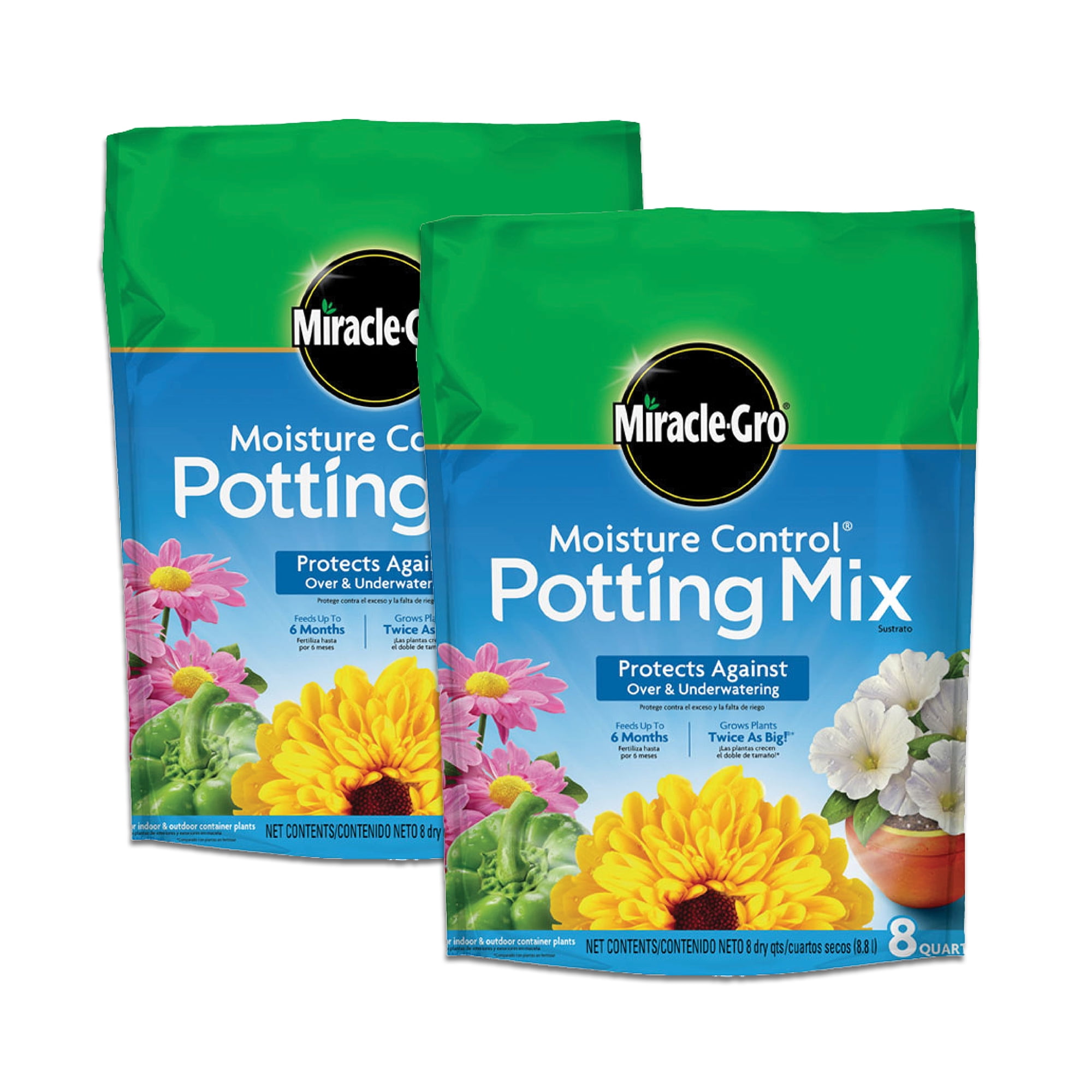 Miracle-Gro Moisture Control Potting Mix, 8 qt. 2-Pack