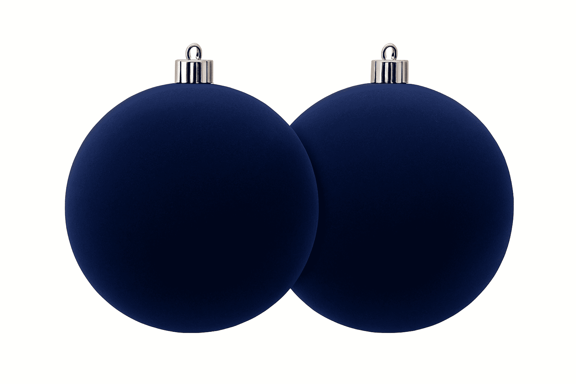 2 Count Velvet-Feel Navy Jumbo Shatterproof Christmas Ornaments, by Holiday Time