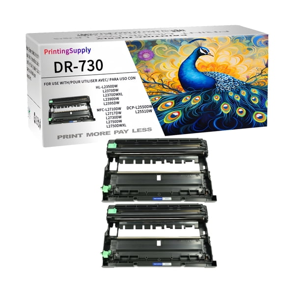 2PK NEW DR730 Drum Unit Compatible with Brother DCP-L2550DW MFC-L2710DW 2717DW 2730DW HL-L2350DW 2370DW 2370DWXL More