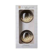 2 Count White Pearl Glass Christmas Ornaments, 3.55 in, by My Texas House