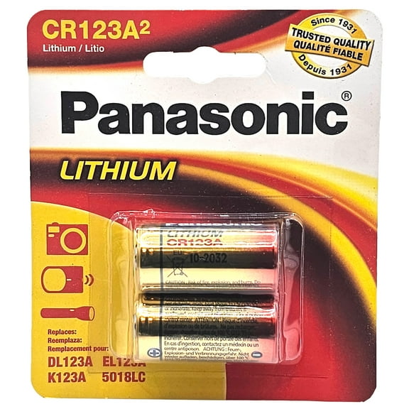 2PK Panasonic 3V CR-123 2/3A Photo Lithium Battery Compatible with EL123 DL123