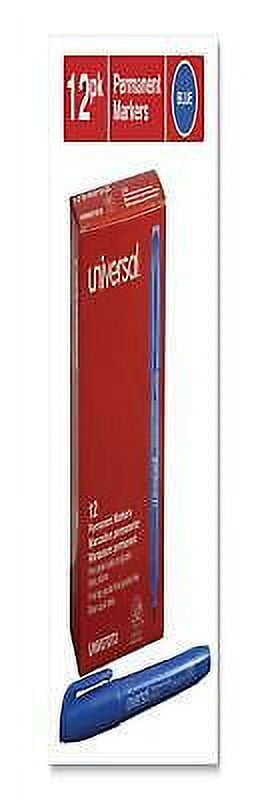 2PK Pen-Style Permanent Marker, Fine Bullet Tip, Blue, Dozen