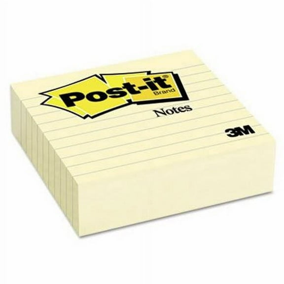 2PK Post-it Notes Original Lined Notes, 4 x 4, Canary Yellow, 300 Sheets