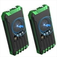 thumbnail image 1 of 2PK Power Bank Wireless Charger 46800mAh Built in 4 Cables Six Outputs 15W Fast Charging Power Bank for All Mobile Devices Three Inputs Solar Portable Charger with Dual Flashlights, Carabiner(Green), 1 of 8