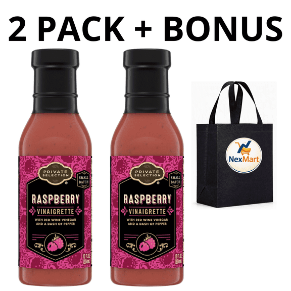 2PK Private Selection Raspberry Vinaigrette Salad Dressing + Bonus