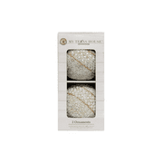 2 Count White Pearl Christmas Ornaments, 4 in, by My Texas House