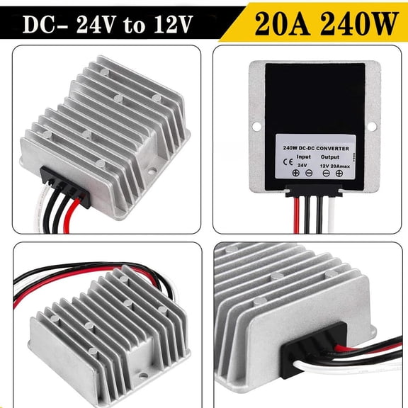 2PK Regulator 24V to 12V 20A 240W Power Converter Reducer Waterproof Transformer