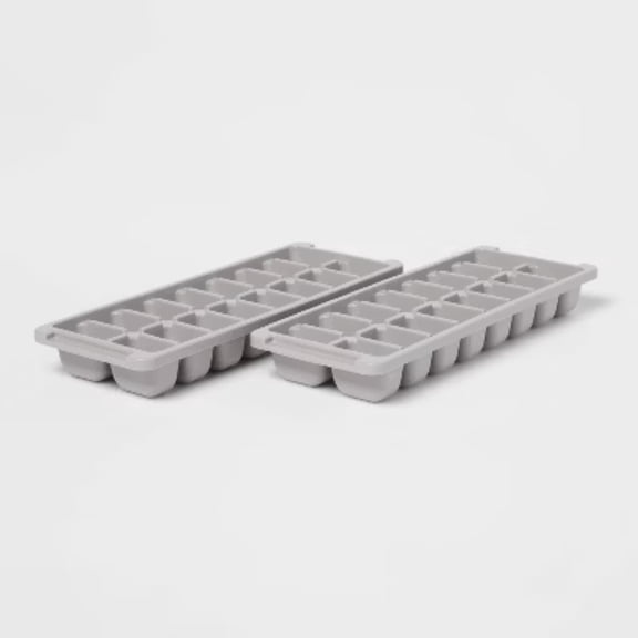 2PK Reusable Plastic Ice Trays for Freezer