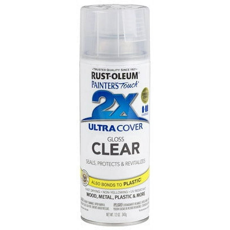 Rust-Oleum 249117 Painter's Touch 2X Ultra Cover Spray Paint 12 oz Gloss  Clear Gloss Clear