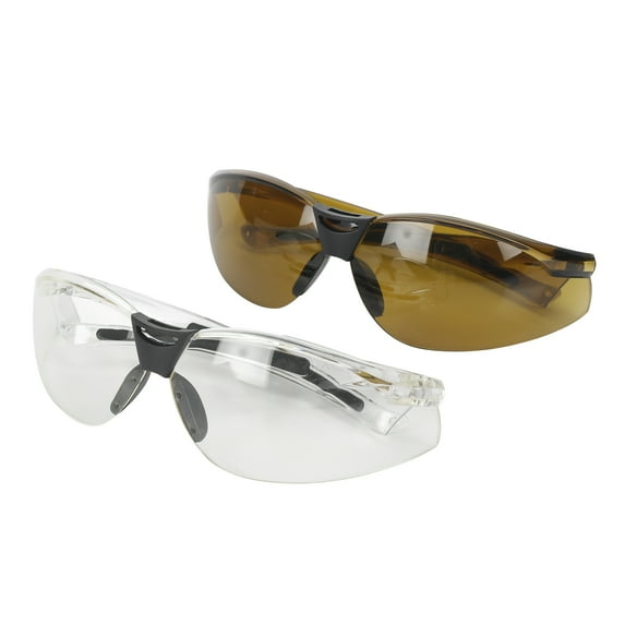 Hyper Tough 2-Pack Safety Glasses with UV Protection Lightweight ANSI Z87.1 Impact-Resistant Lens