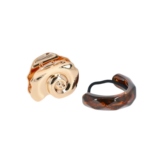 Time and Tru Women's Shell Claw Clip and Hair Cuff Set, 2-Piece