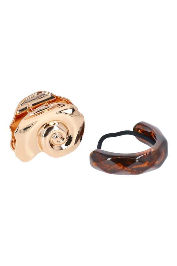 Women's Shell Claw Clip and Hair Cuff Set, 2-Piece