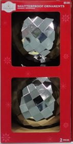 Shiny Silver Jumbo Shatterproof Christmas Ornaments, 2 Count, by Holiday Time