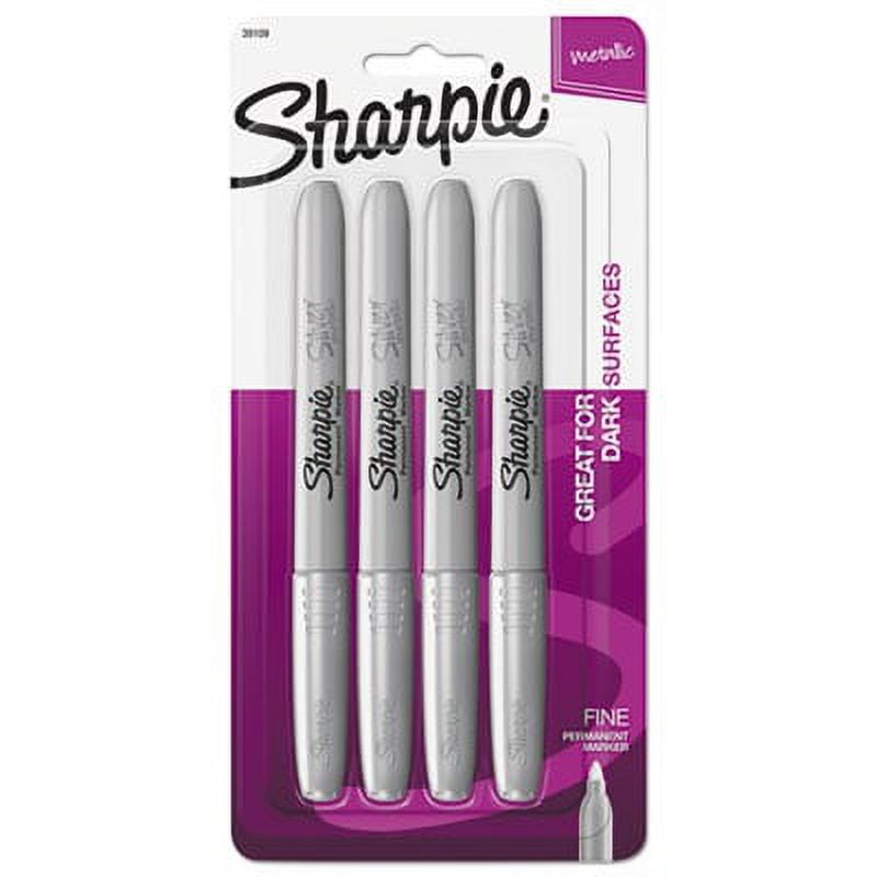 2PK Sharpie 39109PP Metallic Permanent Marker, Metallic Silver, 4/Pack