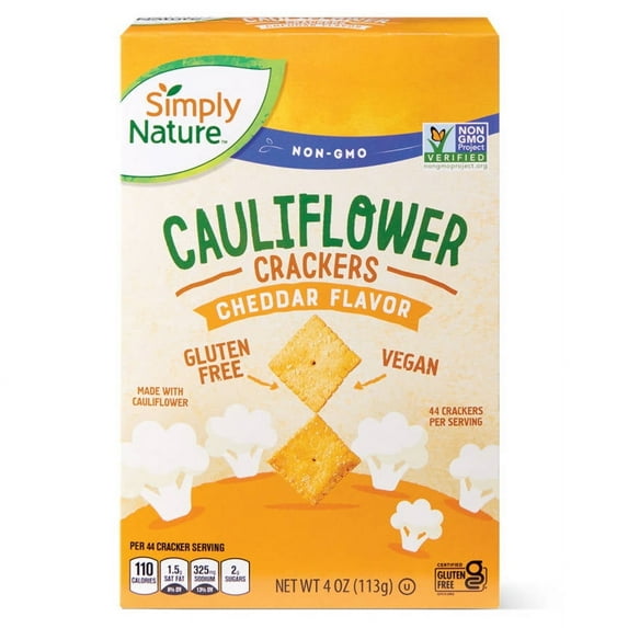 Cheddar Cauliflower Crackers, 4 oz- Pack of 2