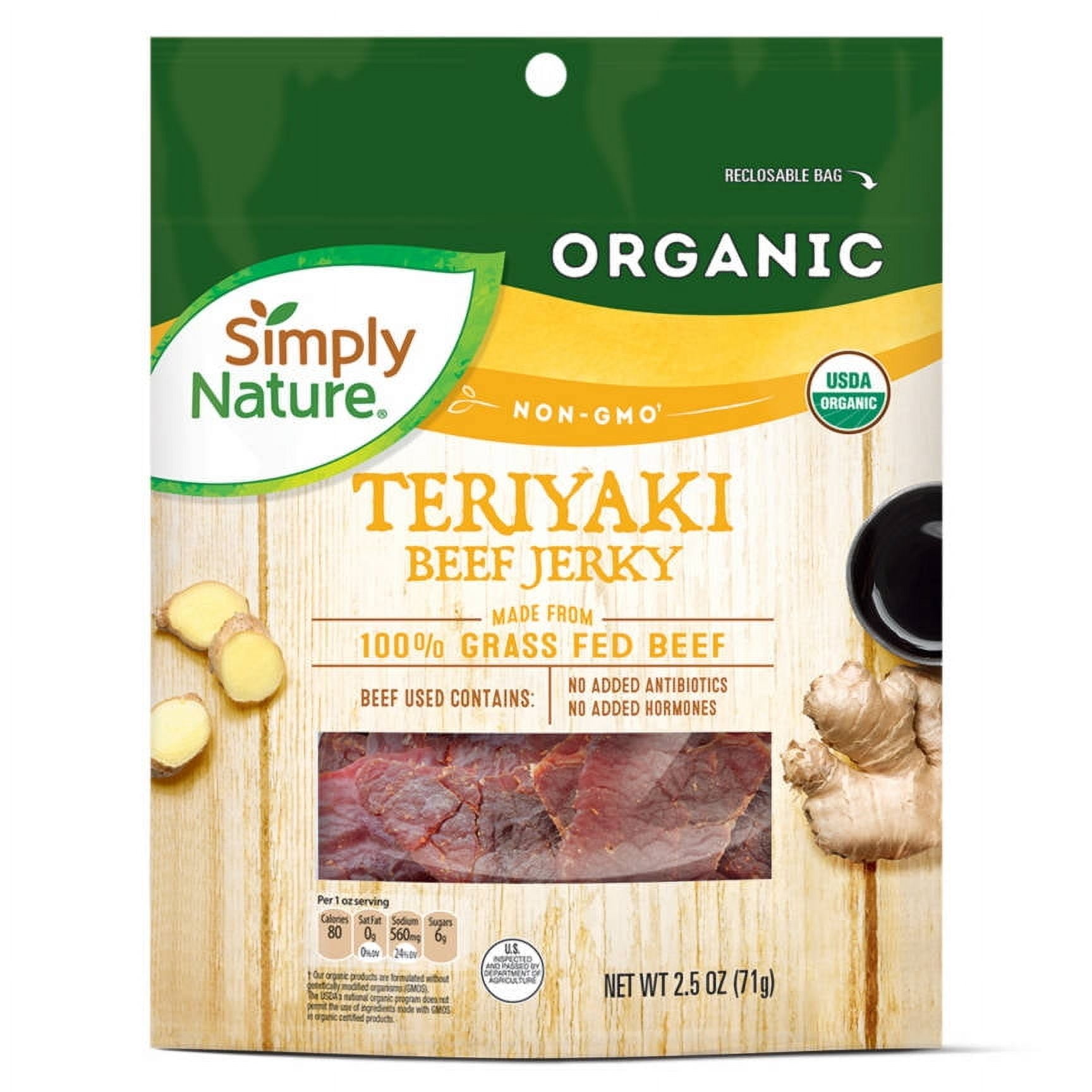 2PK - Simply Nature Organic Teriyaki Beef Jerky, 2.5 oz