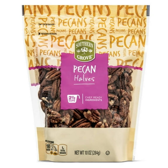 2PK - Southern Grove Pecan Halves, 10 oz