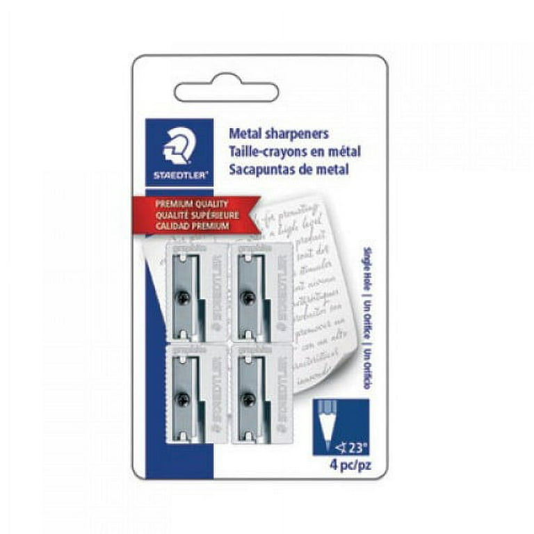 Handheld Metal Pencil Sharpener, 1.13 x 0.63 x 0.5, Silver, 4/Pack Handheld Metal Pencil Sharpener, 1.13 x 0.63 x 0.5, Silver, 4/Pack