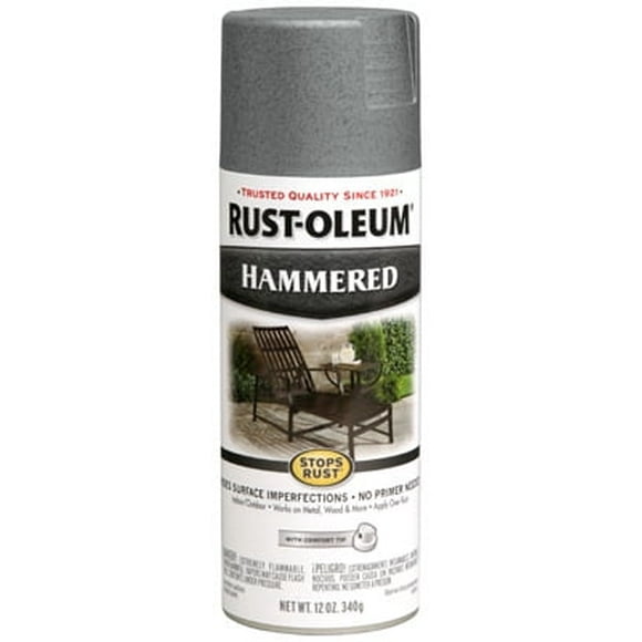 2PK Stops Rust 12 OZ Gray Hammered Spray Paint Rust Preventative