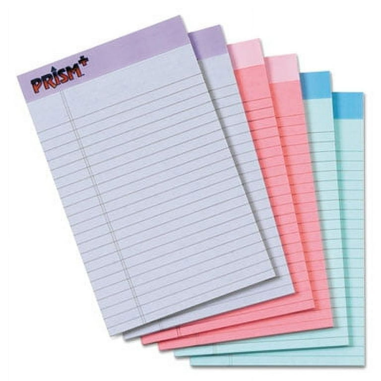 Notepads, Narrow Rule, 50 Assorted Pastel-Color 5 x 8 Sheets, 6/Pack Notepads, Narrow Rule, 50 Assorted Pastel-Color 5 x 8 Sheets, 6/Pack