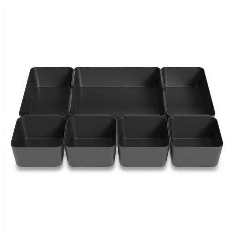 Ten-Compartment Plastic Drawer Organizer, 7.83 x 8.19 x 5.35, Black Ten-Compartment Plastic Drawer Organizer, 7.83 x 8.19 x 5.35, Black