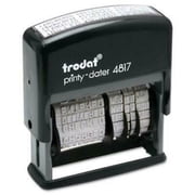 2PK Trodat Economy 12-Message Stamp, Dater, Self-Inking, 2 x 3/8, Black E4817