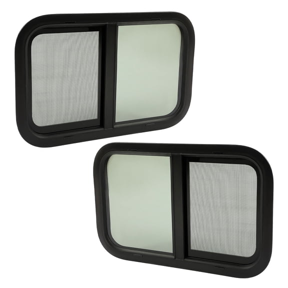 2PK Universal 16" x 25" Horizontal RV Window Tinted Glass Sliding For RV Camper