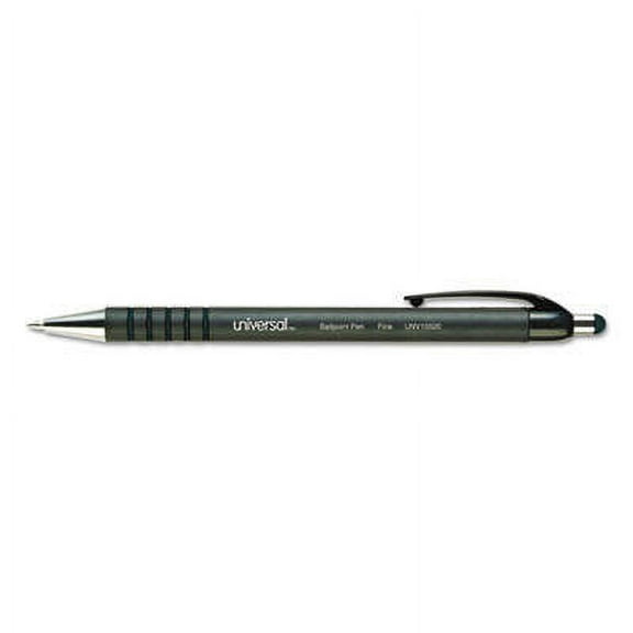 2PK Universal One Retractable Ballpoint Pen, Fine 0.7mm, Black Ink/Barrel, Dozen