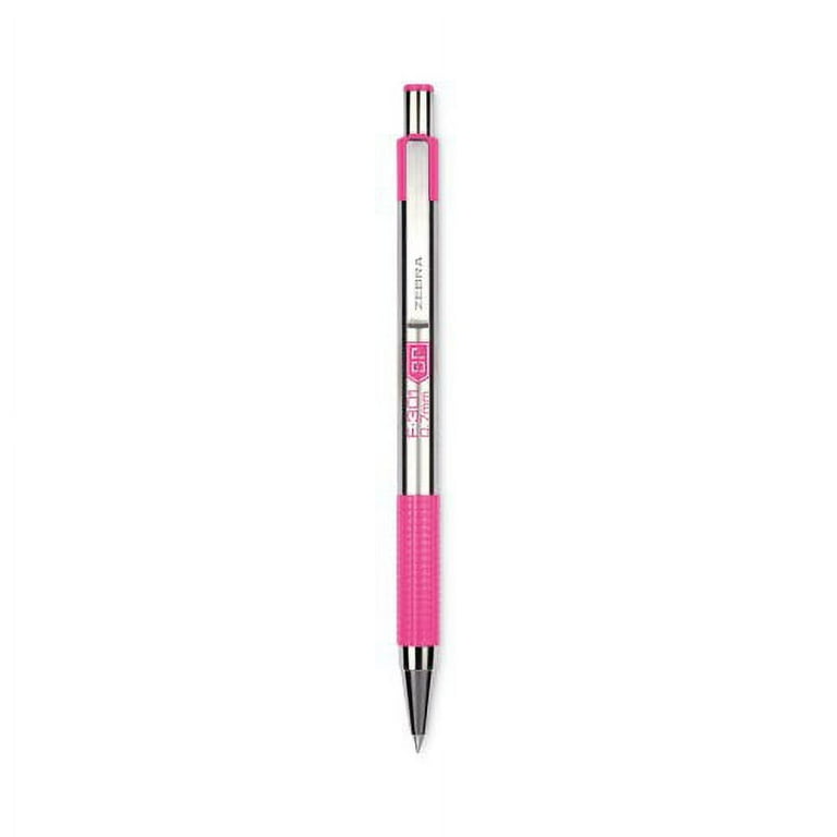 F-301 Ballpoint Pen, Retractable, Fine 0.7 mm, Black Ink, Stainless Steel/Pink Barrel F-301 Ballpoint Pen, Retractable, Fine 0.7 mm, Black Ink, Stainless Steel/Pink Barrel