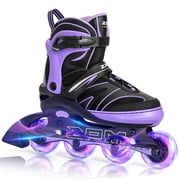 2PM SPORTS Kids Adjustable Inline Skates, Youth Inlie Skates for Girls Boys Women Ages 4-12 5-8 8-12 with Full Light Up Wheels