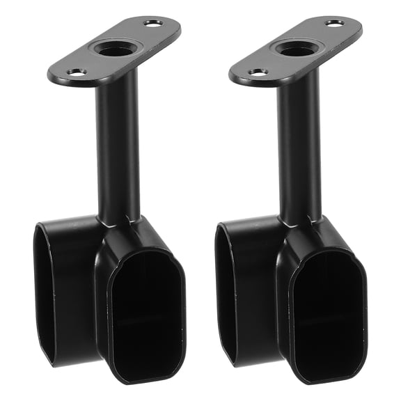 2Pack  1.42 x 0.71" Closet Rod Support Bracket, Rod Holder for Wardrobe, Black