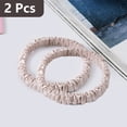 thumbnail image 1 of 2Pack 100% Pure Mulberry Silk Black Brown Chocolate Pink Nude Neutral Skinny Scrunchies Travel Pouch Everyday Hair Ties Elastics Hair Care Ponytail Holder No Damage, 1 of 1